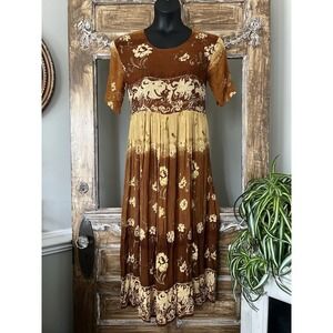 Exclusif By‎ Whispers Maxi Tropical Hawaiin Dress Women's Medium Floral Rayon